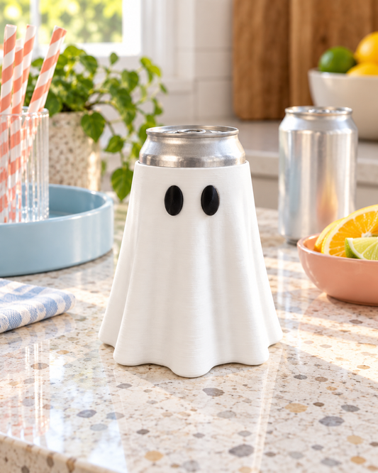 Ghost Can Sleeve on a kitchen counter