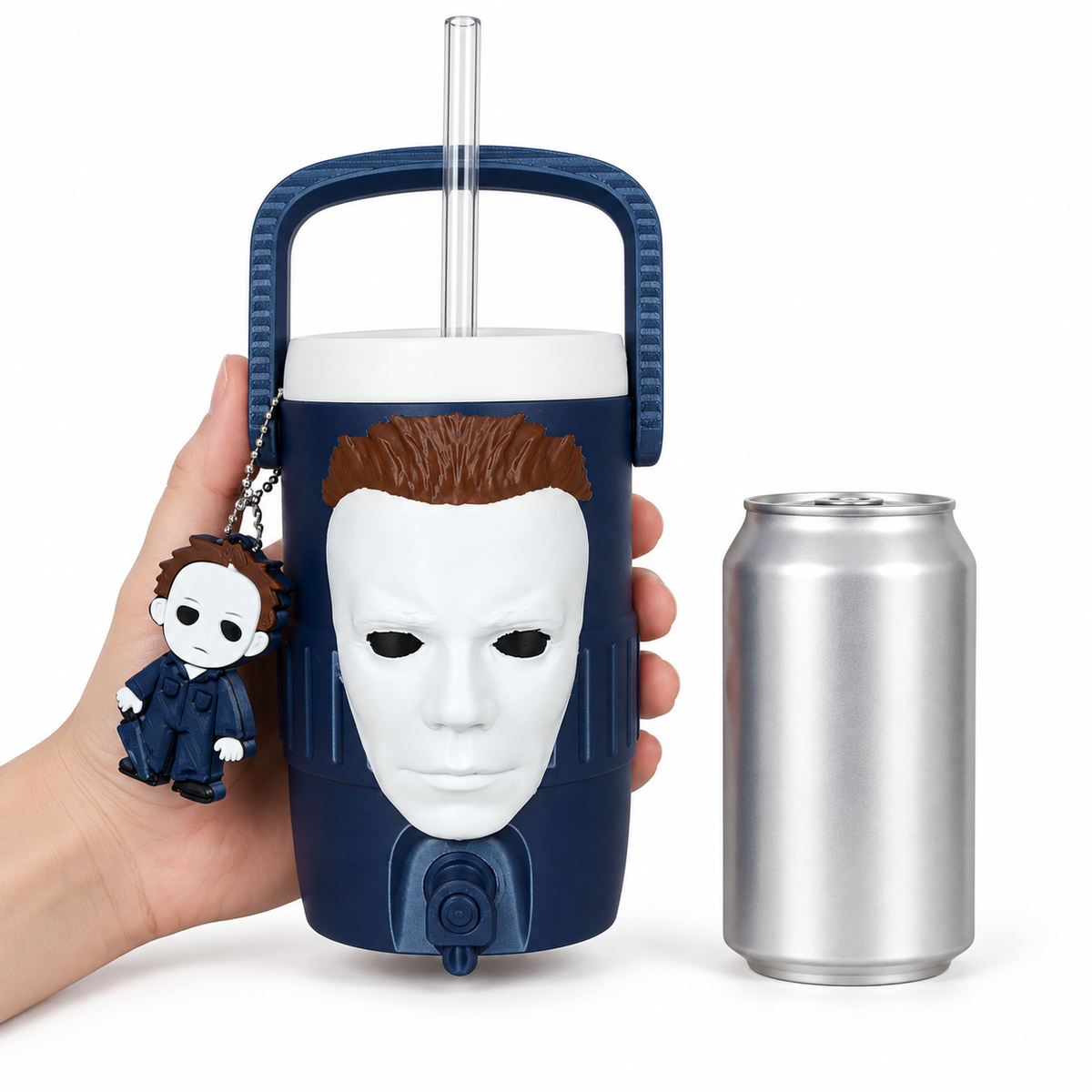 Spooky 12 oz Can Holder Set With Lid and Straw