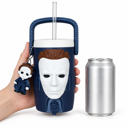 Spooky 12 oz Can Holder Set With Lid and Straw